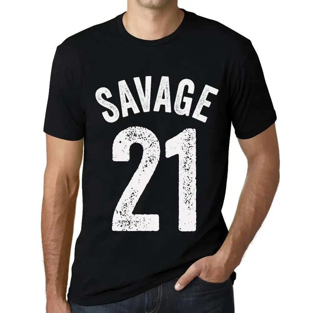 Men's Graphic T-Shirt Savage 21 21st Birthday Anniversary 21 Year Old Gift 2003 Vintage Eco-Friendly Short Sleeve Novelty Tee