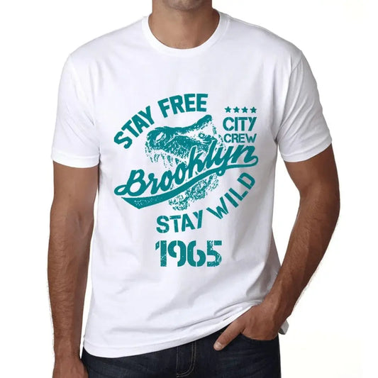 Men's Graphic T-Shirt Stay Free Stay Wild 1965 59th Birthday Anniversary 59 Year Old Gift 1965 Vintage Eco-Friendly Short Sleeve Novelty Tee