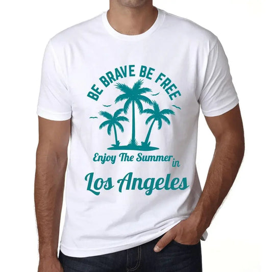 Men's Graphic T-Shirt Be Brave Be Free Enjoy The Summer In Los Angeles Eco-Friendly Limited Edition Short Sleeve Tee-Shirt Vintage Birthday Gift Novelty