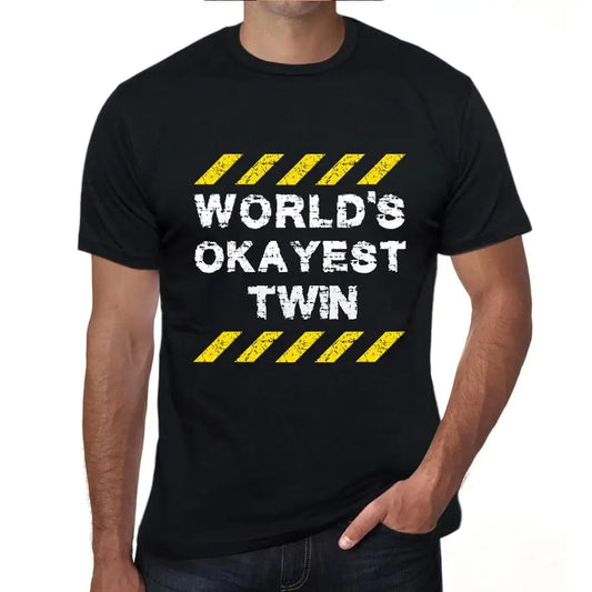 Men's Graphic T-Shirt Worlds Okayest Twin Eco-Friendly Limited Edition Short Sleeve Tee-Shirt Vintage Birthday Gift Novelty