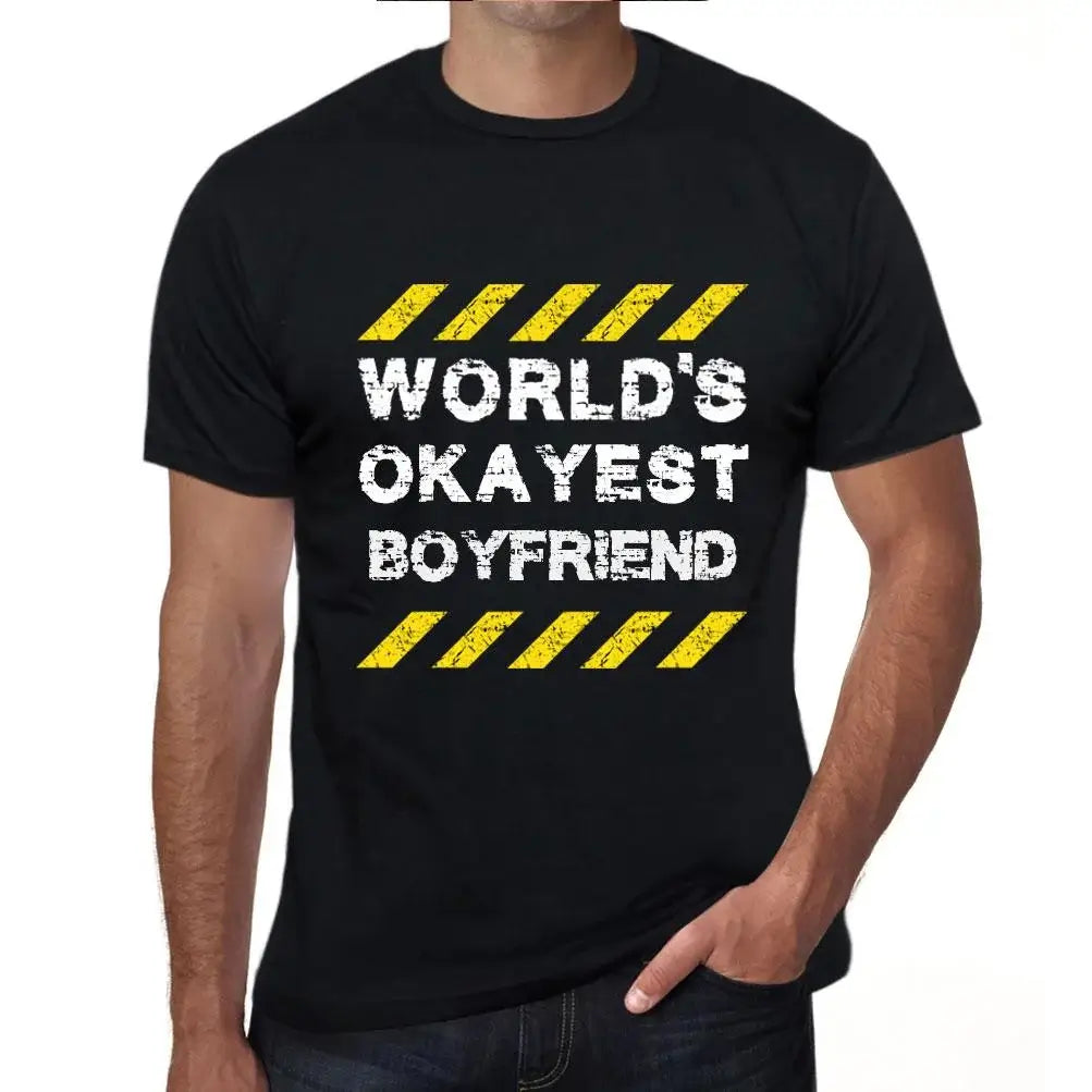 Men's Graphic T-Shirt Worlds Okayest Boyfriend Eco-Friendly Limited Edition Short Sleeve Tee-Shirt Vintage Birthday Gift Novelty