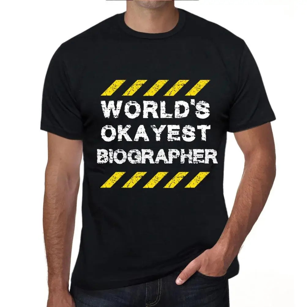 Men's Graphic T-Shirt Worlds Okayest Biographer Eco-Friendly Limited Edition Short Sleeve Tee-Shirt Vintage Birthday Gift Novelty