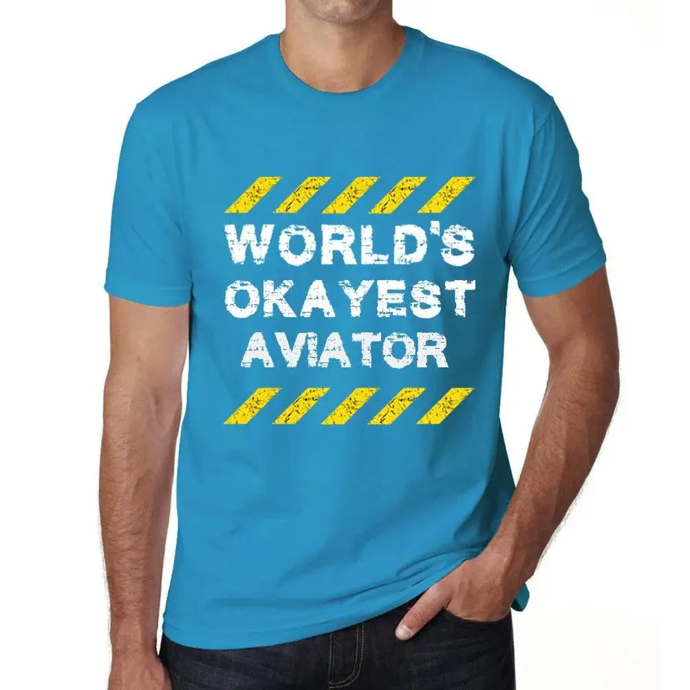Men's Graphic T-Shirt Worlds Okayest Aviator Eco-Friendly Limited Edition Short Sleeve Tee-Shirt Vintage Birthday Gift Novelty