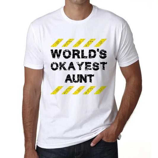 Men's Graphic T-Shirt Worlds Okayest Aunt Eco-Friendly Limited Edition Short Sleeve Tee-Shirt Vintage Birthday Gift Novelty