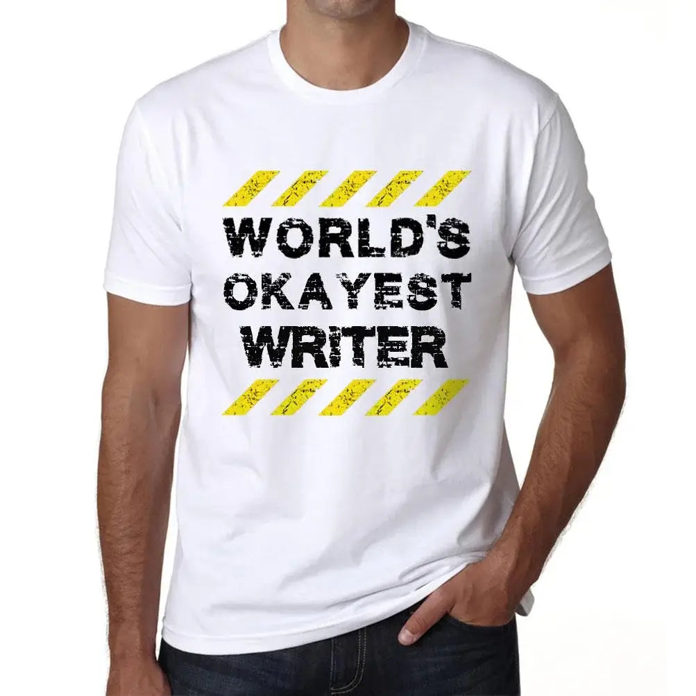 Men's Graphic T-Shirt Worlds Okayest Writer Eco-Friendly Limited Edition Short Sleeve Tee-Shirt Vintage Birthday Gift Novelty