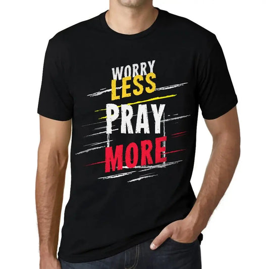 Men's Graphic T-Shirt Worry Less Pray More Eco-Friendly Limited Edition Short Sleeve Tee-Shirt Vintage Birthday Gift Novelty