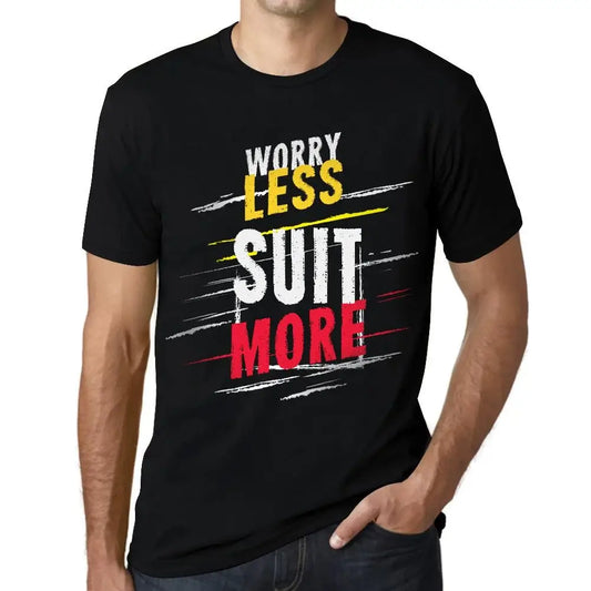 Men's Graphic T-Shirt Worry Less Suit More Eco-Friendly Limited Edition Short Sleeve Tee-Shirt Vintage Birthday Gift Novelty