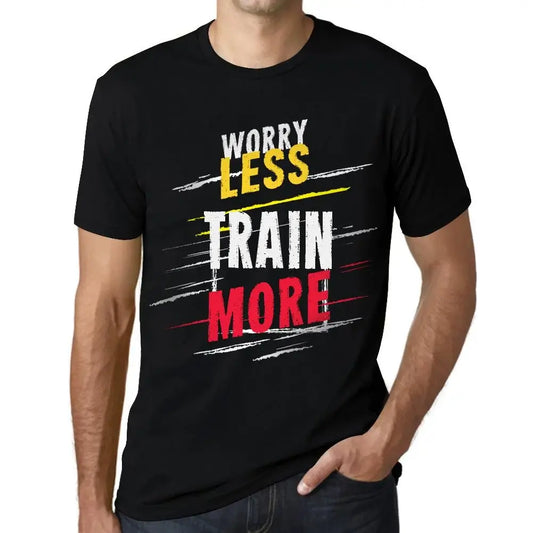 Men's Graphic T-Shirt Worry Less Train More Eco-Friendly Limited Edition Short Sleeve Tee-Shirt Vintage Birthday Gift Novelty