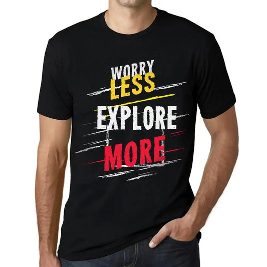 Men's Graphic T-Shirt Worry Less Explore More Eco-Friendly Limited Edition Short Sleeve Tee-Shirt Vintage Birthday Gift Novelty