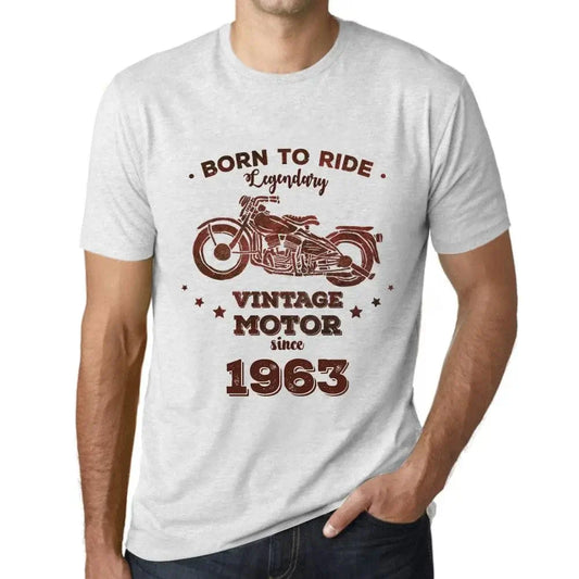 Men's Graphic T-Shirt Born to Ride Legendary Motor Since 1963 61st Birthday Anniversary 61 Year Old Gift 1963 Vintage Eco-Friendly Short Sleeve Novelty Tee