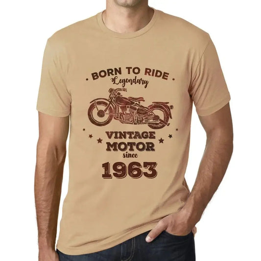 Men's Graphic T-Shirt Born to Ride Legendary Motor Since 1963 61st Birthday Anniversary 61 Year Old Gift 1963 Vintage Eco-Friendly Short Sleeve Novelty Tee