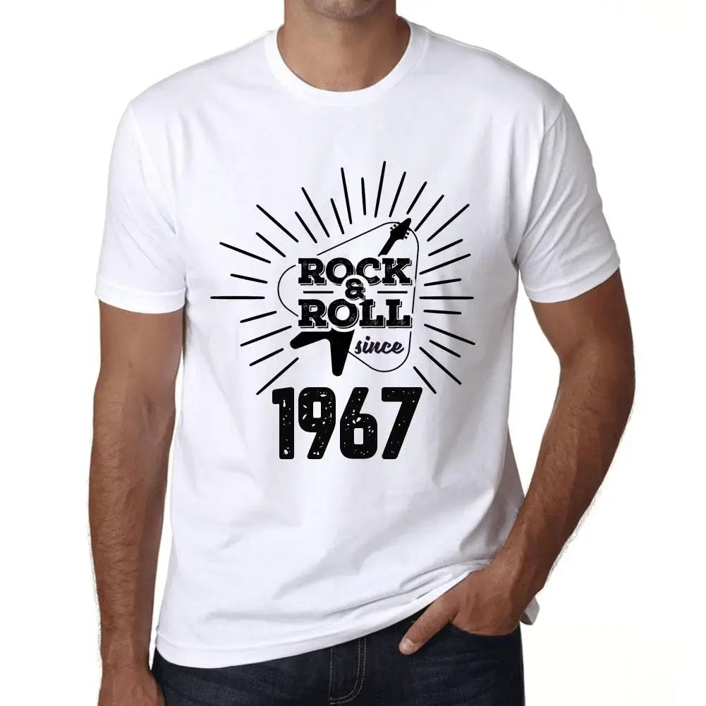 Men's Graphic T-Shirt Guitar and Rock & Roll Since 1967 57th Birthday Anniversary 57 Year Old Gift 1967 Vintage Eco-Friendly Short Sleeve Novelty Tee