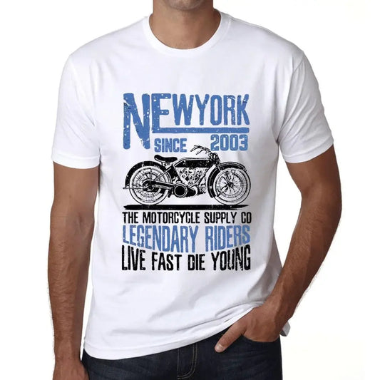 Men's Graphic T-Shirt Motorcycle Legendary Riders Since 2003 21st Birthday Anniversary 21 Year Old Gift 2003 Vintage Eco-Friendly Short Sleeve Novelty Tee