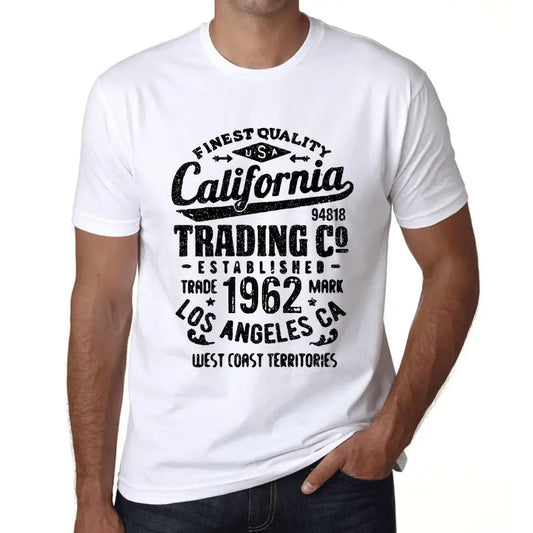 Men's Graphic T-Shirt California Trading Since 1962 62nd Birthday Anniversary 62 Year Old Gift 1962 Vintage Eco-Friendly Short Sleeve Novelty Tee