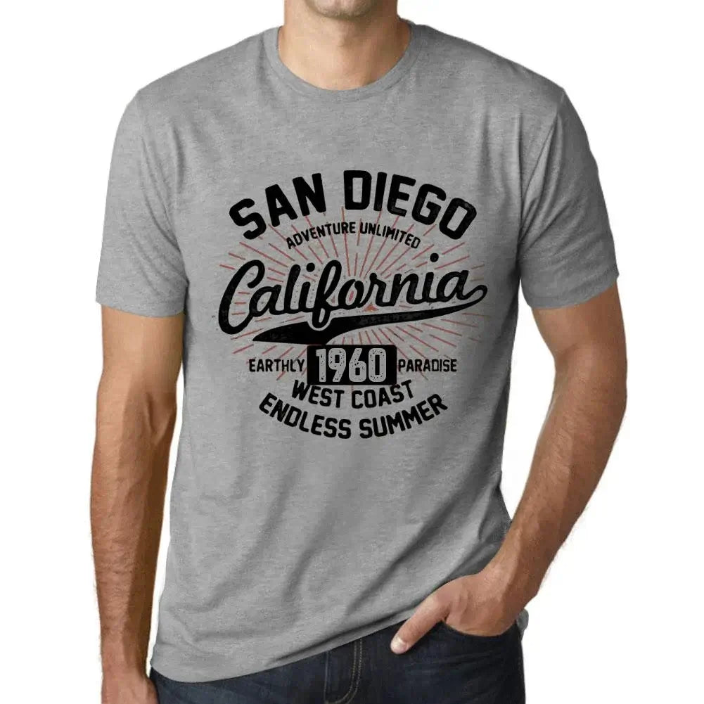Men's Graphic T-Shirt San Diego California Endless Summer 1960 64th Birthday Anniversary 64 Year Old Gift 1960 Vintage Eco-Friendly Short Sleeve Novelty Tee