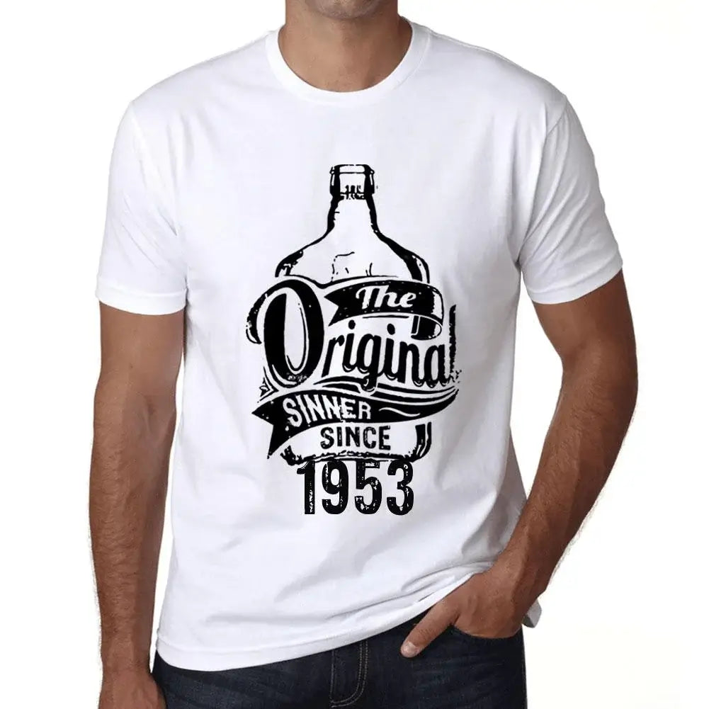 Men's Graphic T-Shirt The Original Sinner Since 1953 71st Birthday Anniversary 71 Year Old Gift 1953 Vintage Eco-Friendly Short Sleeve Novelty Tee