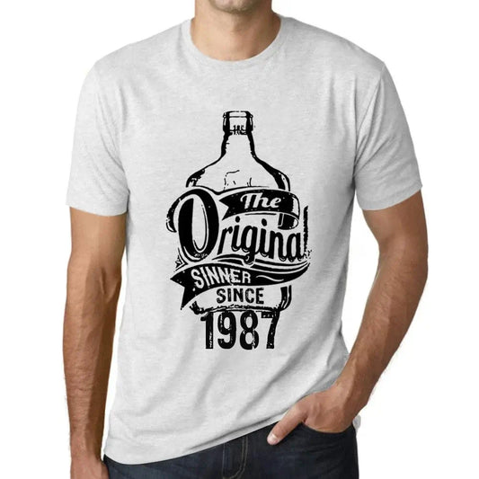 Men's Graphic T-Shirt The Original Sinner Since 1987 37th Birthday Anniversary 37 Year Old Gift 1987 Vintage Eco-Friendly Short Sleeve Novelty Tee