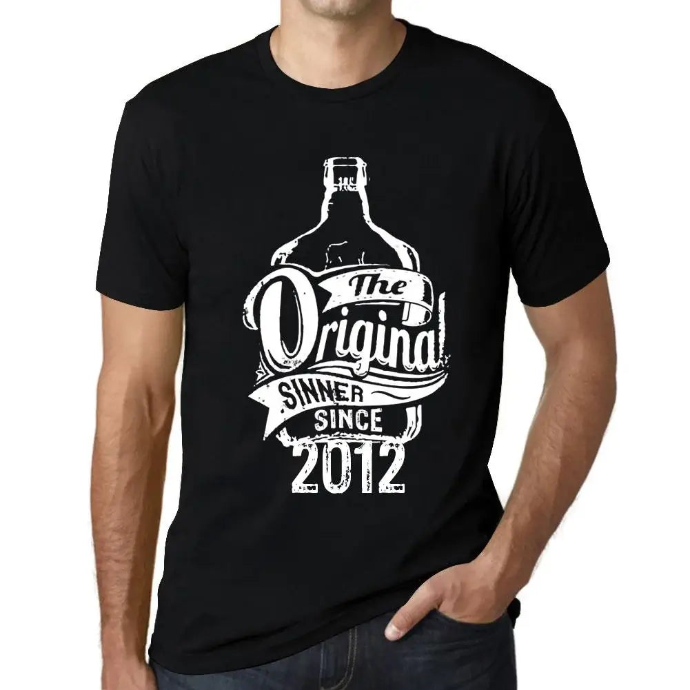 Men's Graphic T-Shirt The Original Sinner Since 2012 12nd Birthday Anniversary 12 Year Old Gift 2012 Vintage Eco-Friendly Short Sleeve Novelty Tee