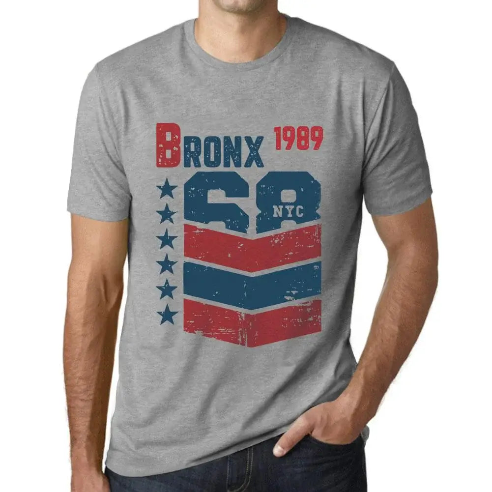 Men's Graphic T-Shirt Bronx 1989 35th Birthday Anniversary 35 Year Old Gift 1989 Vintage Eco-Friendly Short Sleeve Novelty Tee