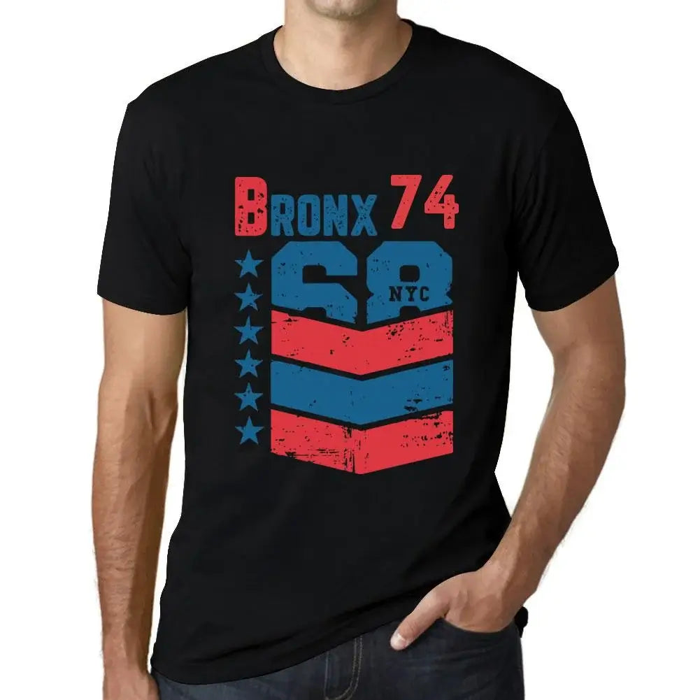 Men's Graphic T-Shirt Bronx 74 74th Birthday Anniversary 74 Year Old Gift 1950 Vintage Eco-Friendly Short Sleeve Novelty Tee