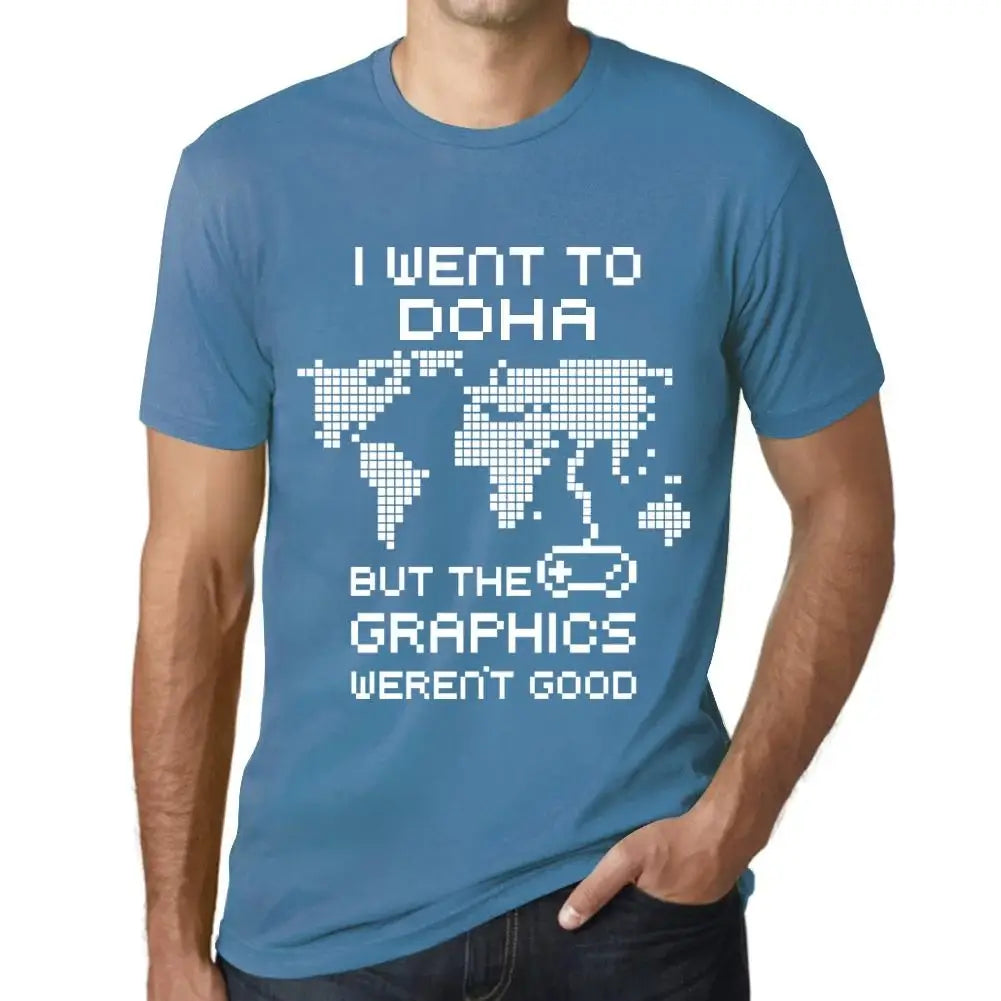 Men's Graphic T-Shirt I Went To Doha But The Graphics Weren’t Good Eco-Friendly Limited Edition Short Sleeve Tee-Shirt Vintage Birthday Gift Novelty