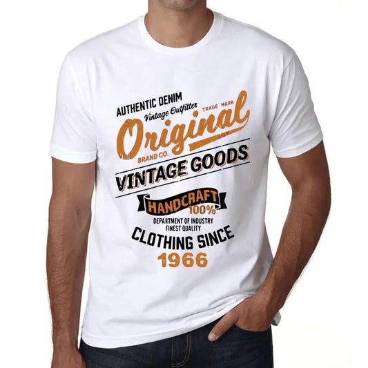 Men's Graphic T-Shirt Original Vintage Clothing Since 1966 58th Birthday Anniversary 58 Year Old Gift 1966 Vintage Eco-Friendly Short Sleeve Novelty Tee