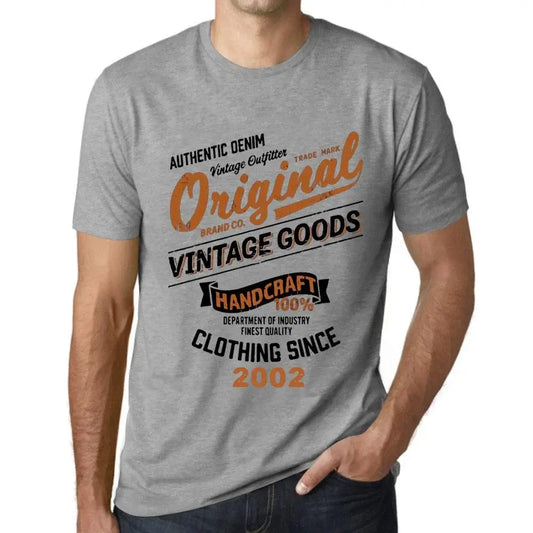 Men's Graphic T-Shirt Original Vintage Clothing Since 2002 22nd Birthday Anniversary 22 Year Old Gift 2002 Vintage Eco-Friendly Short Sleeve Novelty Tee