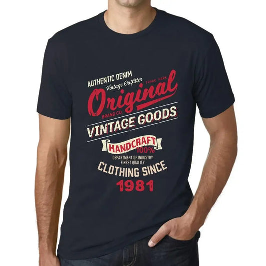 Men's Graphic T-Shirt Original Vintage Clothing Since 1981 43rd Birthday Anniversary 43 Year Old Gift 1981 Vintage Eco-Friendly Short Sleeve Novelty Tee