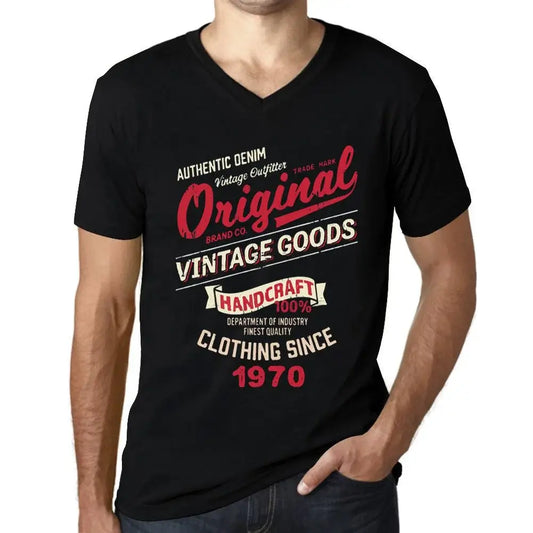 Men's Graphic T-Shirt V Neck Original Vintage Clothing Since 1970 54th Birthday Anniversary 54 Year Old Gift 1970 Vintage Eco-Friendly Short Sleeve Novelty Tee