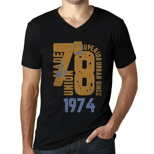 Men's Graphic T-Shirt V Neck Superior Urban Style Since 1974 50th Birthday Anniversary 50 Year Old Gift 1974 Vintage Eco-Friendly Short Sleeve Novelty Tee