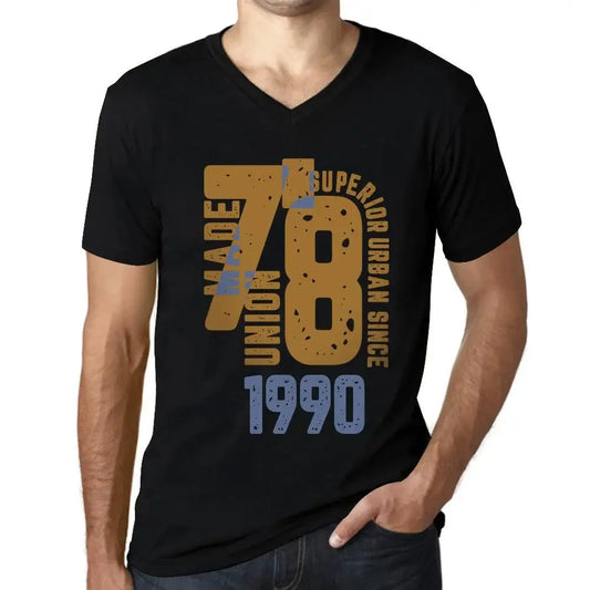 Men's Graphic T-Shirt V Neck Superior Urban Style Since 1990 34th Birthday Anniversary 34 Year Old Gift 1990 Vintage Eco-Friendly Short Sleeve Novelty Tee