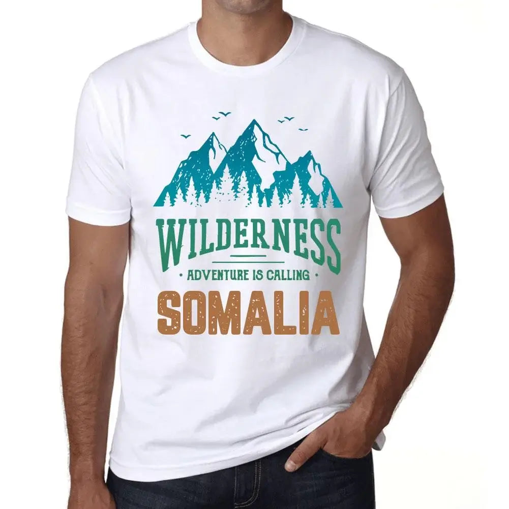 Men's Graphic T-Shirt Wilderness, Adventure Is Calling Somalia Eco-Friendly Limited Edition Short Sleeve Tee-Shirt Vintage Birthday Gift Novelty