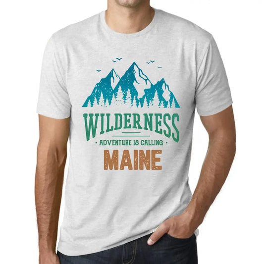 Men's Graphic T-Shirt Wilderness, Adventure Is Calling Maine Eco-Friendly Limited Edition Short Sleeve Tee-Shirt Vintage Birthday Gift Novelty