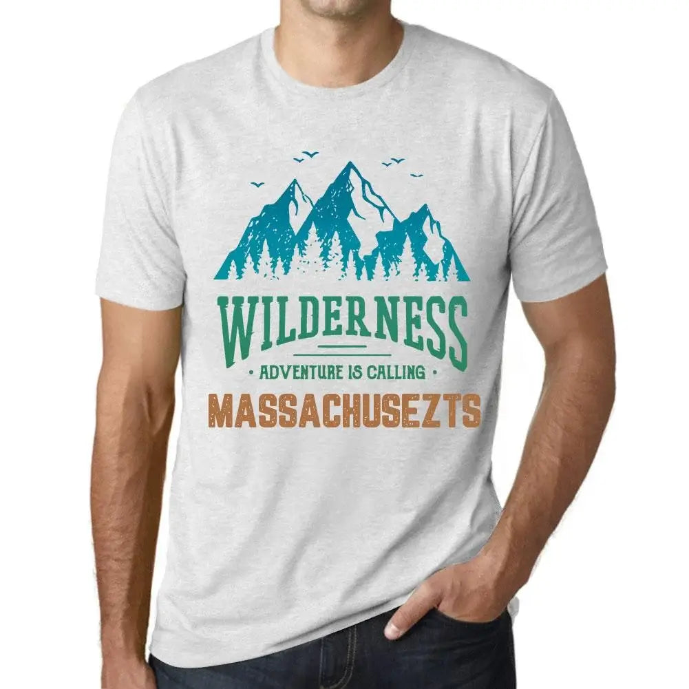 Men's Graphic T-Shirt Wilderness, Adventure Is Calling Massachusetts Eco-Friendly Limited Edition Short Sleeve Tee-Shirt Vintage Birthday Gift Novelty