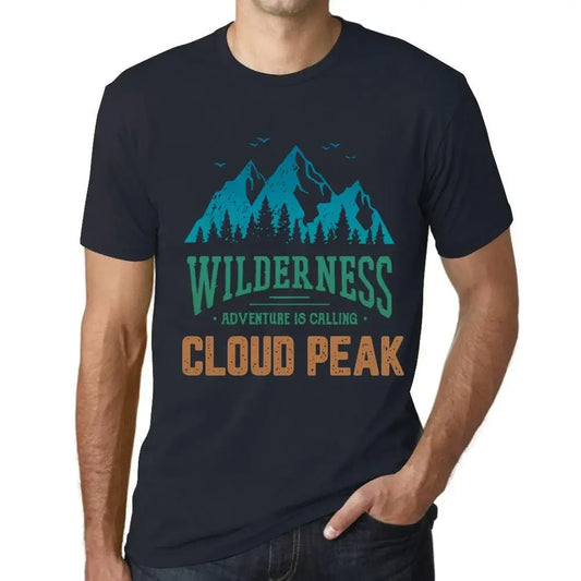 Men's Graphic T-Shirt Wilderness, Adventure Is Calling Cloud Peak Eco-Friendly Limited Edition Short Sleeve Tee-Shirt Vintage Birthday Gift Novelty