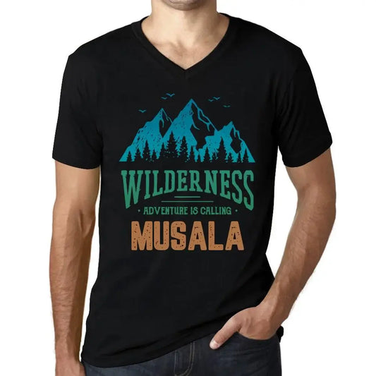 Men's Graphic T-Shirt V Neck Wilderness, Adventure Is Calling Musala Eco-Friendly Limited Edition Short Sleeve Tee-Shirt Vintage Birthday Gift Novelty