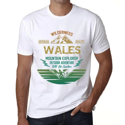 Men's Graphic T-Shirt Outdoor Adventure, Wilderness, Mountain Explorer Wales Eco-Friendly Limited Edition Short Sleeve Tee-Shirt Vintage Birthday Gift Novelty