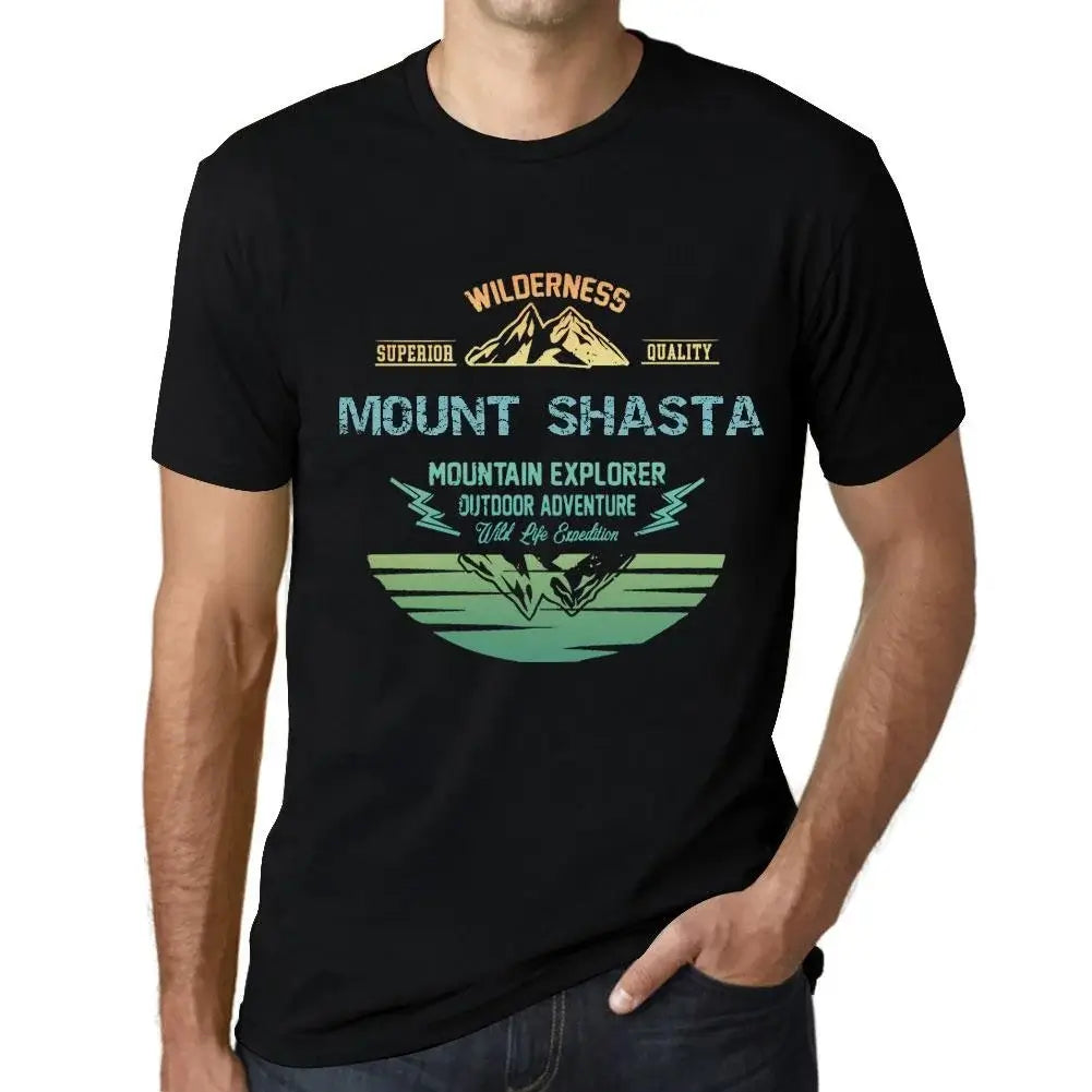 Men's Graphic T-Shirt Outdoor Adventure, Wilderness, Mountain Explorer Mount Shasta Eco-Friendly Limited Edition Short Sleeve Tee-Shirt Vintage Birthday Gift Novelty