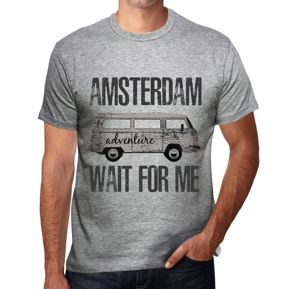 Men's Graphic T-Shirt Adventure Wait For Me In Amsterdam Eco-Friendly Limited Edition Short Sleeve Tee-Shirt Vintage Birthday Gift Novelty