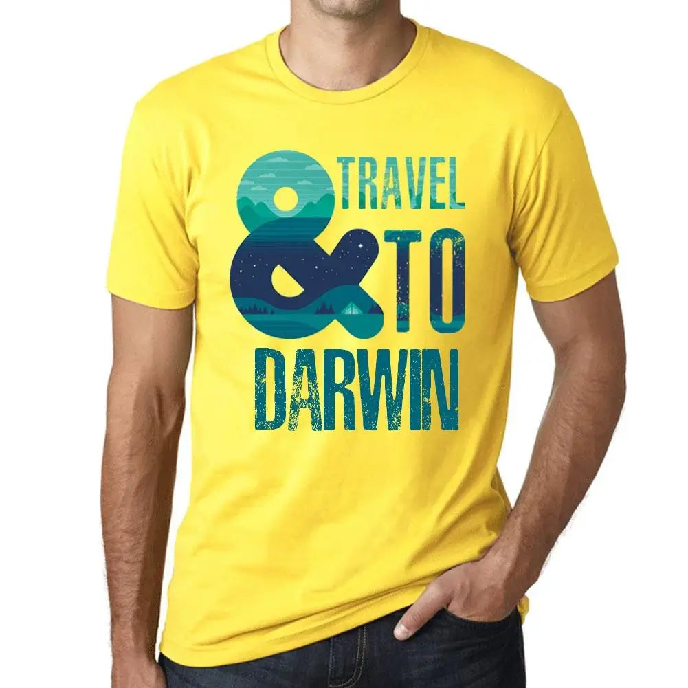 Men's Graphic T-Shirt And Travel To Darwin Eco-Friendly Limited Edition Short Sleeve Tee-Shirt Vintage Birthday Gift Novelty