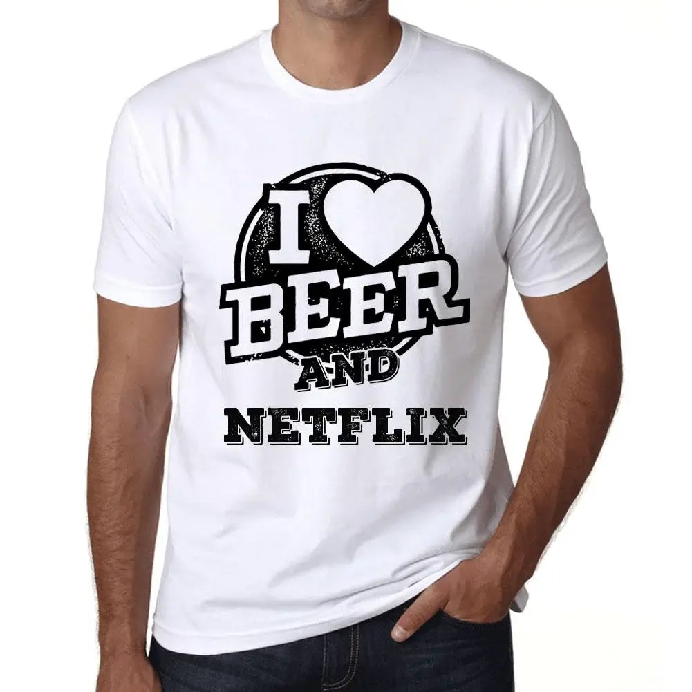 Men's Graphic T-Shirt I Love Beer And Netflix Eco-Friendly Limited Edition Short Sleeve Tee-Shirt Vintage Birthday Gift Novelty