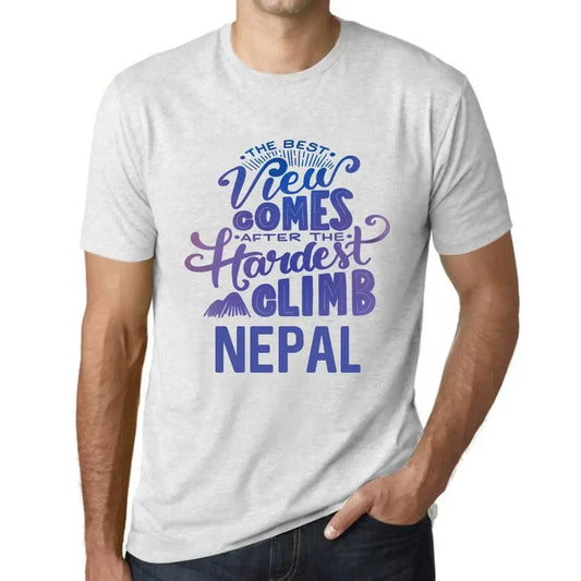 Men's Graphic T-Shirt The Best View Comes After Hardest Mountain Climb Nepal Eco-Friendly Limited Edition Short Sleeve Tee-Shirt Vintage Birthday Gift Novelty