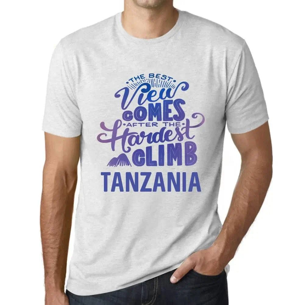 Men's Graphic T-Shirt The Best View Comes After Hardest Mountain Climb Tanzania Eco-Friendly Limited Edition Short Sleeve Tee-Shirt Vintage Birthday Gift Novelty