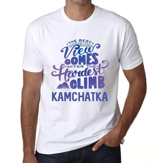 Men's Graphic T-Shirt The Best View Comes After Hardest Mountain Climb Kamchatka Eco-Friendly Limited Edition Short Sleeve Tee-Shirt Vintage Birthday Gift Novelty