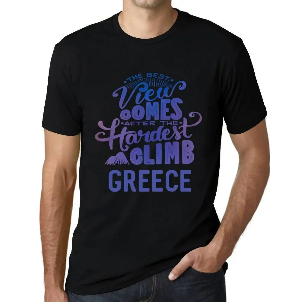 Men's Graphic T-Shirt The Best View Comes After Hardest Mountain Climb Greece Eco-Friendly Limited Edition Short Sleeve Tee-Shirt Vintage Birthday Gift Novelty