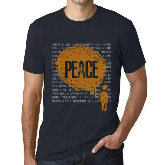 Men's Graphic T-Shirt Thoughts Peace Eco-Friendly Limited Edition Short Sleeve Tee-Shirt Vintage Birthday Gift Novelty