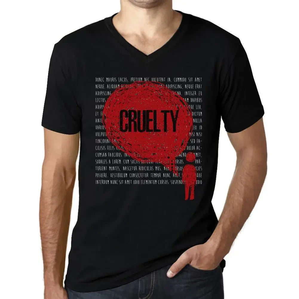 Men's Graphic T-Shirt V Neck Thoughts Cruelty Eco-Friendly Limited Edition Short Sleeve Tee-Shirt Vintage Birthday Gift Novelty