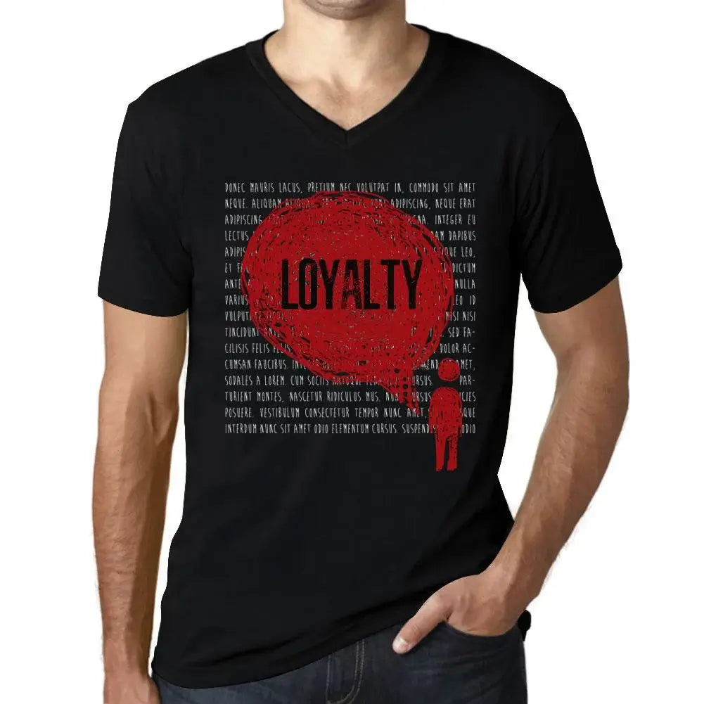 Men's Graphic T-Shirt V Neck Thoughts Loyalty Eco-Friendly Limited Edition Short Sleeve Tee-Shirt Vintage Birthday Gift Novelty