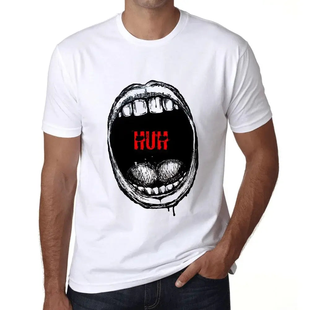 Men's Graphic T-Shirt Mouth Expressions Huh Eco-Friendly Limited Edition Short Sleeve Tee-Shirt Vintage Birthday Gift Novelty
