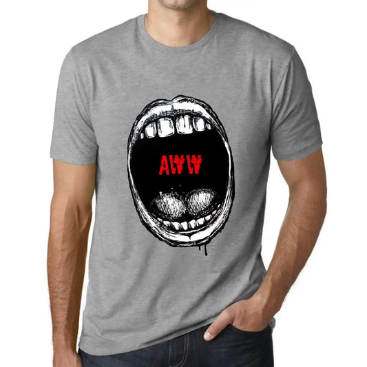Men's Graphic T-Shirt Mouth Expressions Aww Eco-Friendly Limited Edition Short Sleeve Tee-Shirt Vintage Birthday Gift Novelty